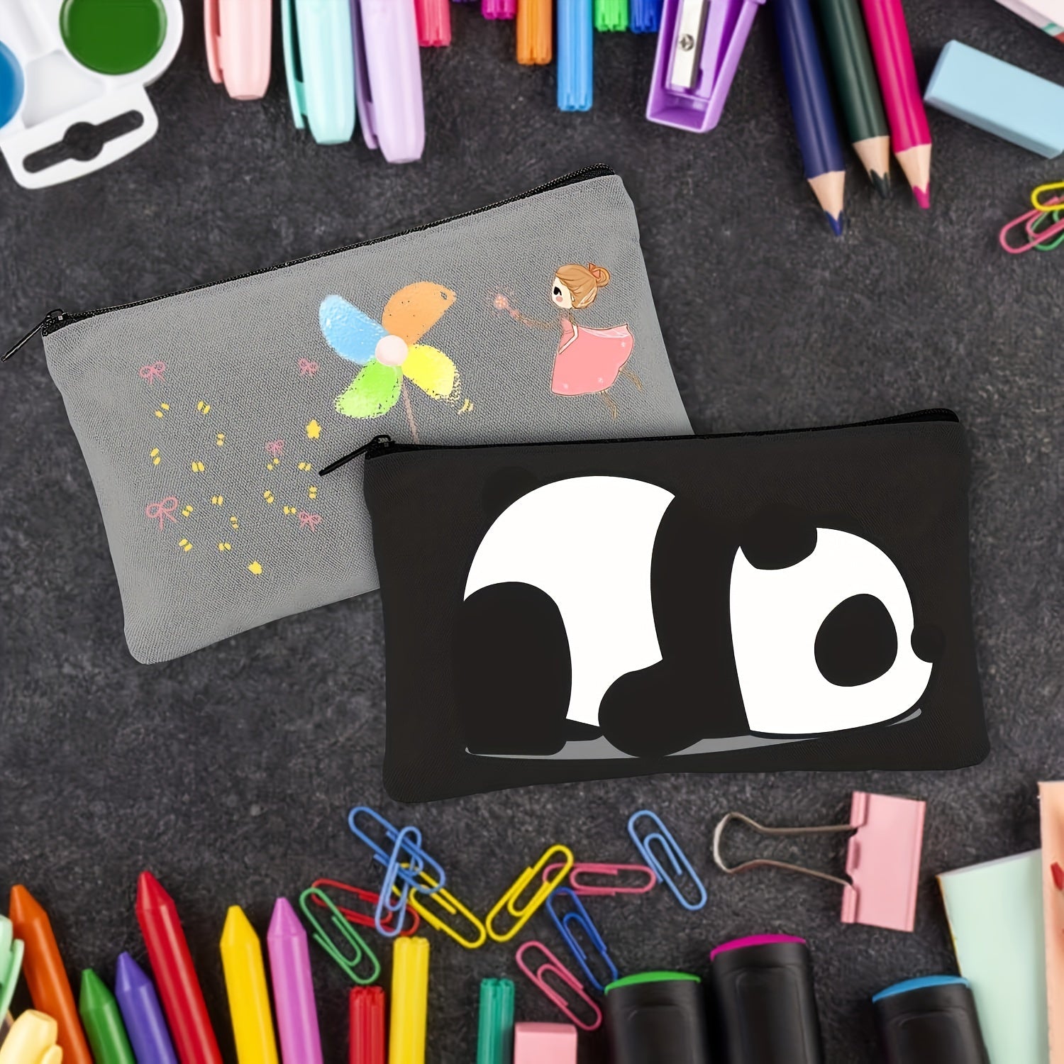 6pcs DIY Blank Canvas Pencil Case for Children