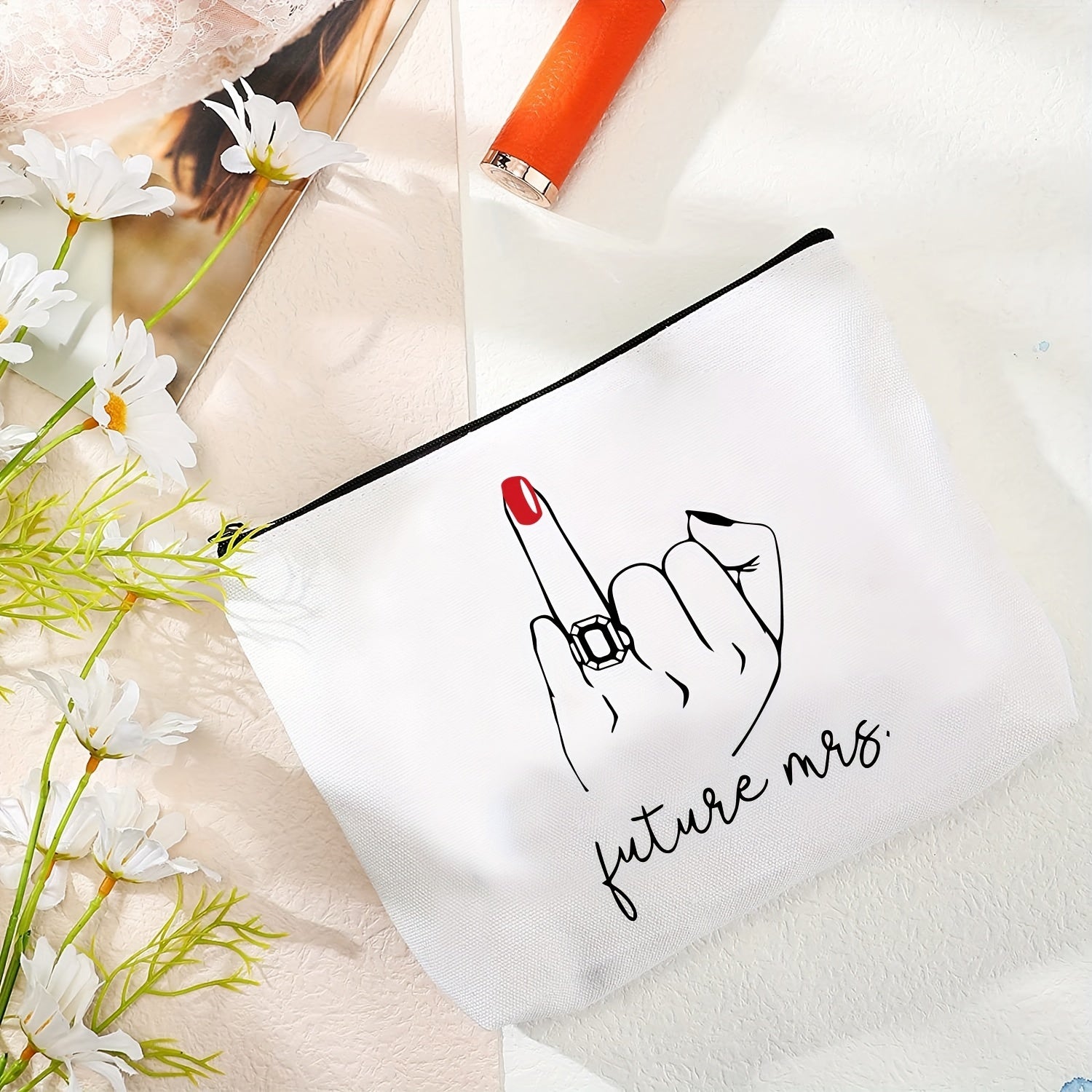 Future Mrs Makeup Bag Travel Pouch Gift For Women Bride To Be Newly Engaged