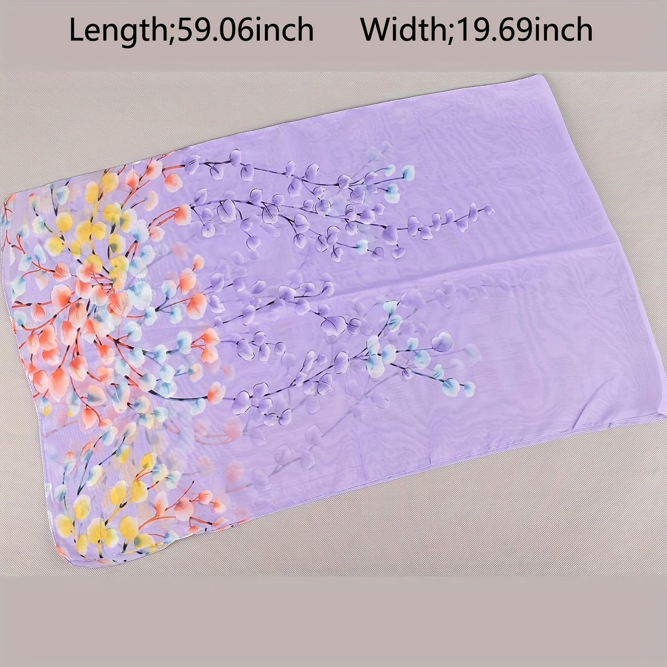 Leaf Chiffon Scarf Printed Breathable Shawl Outdoor Windproof Gauze Head Wrap