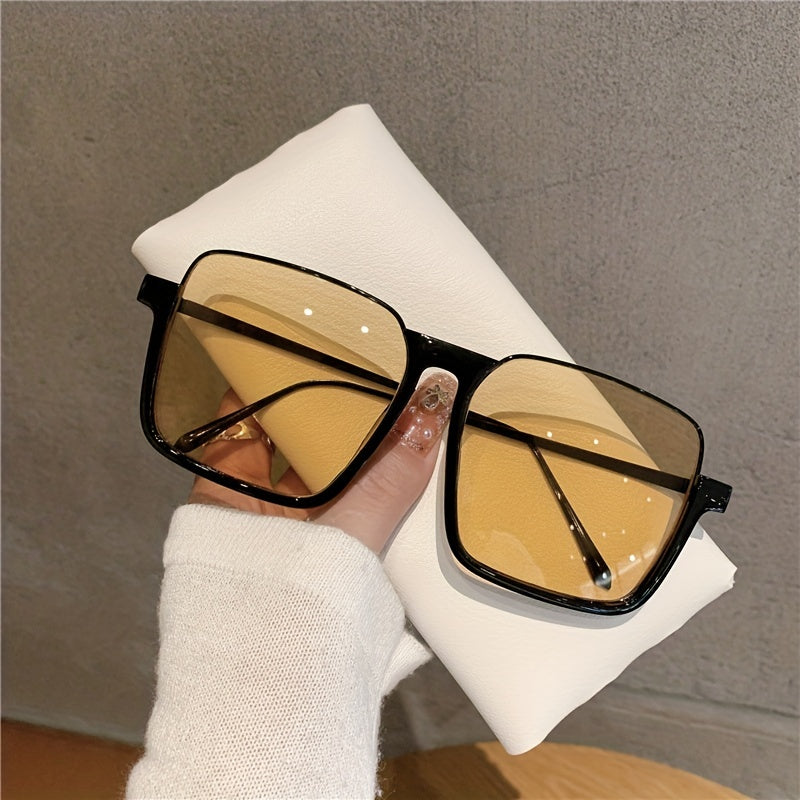 Large Square Sunglasses for Women Men Casual Jelly Gradient Glasses