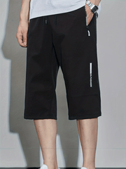 Men's Active Quick Drawstring Loose Long Shorts for Outdoor Summer