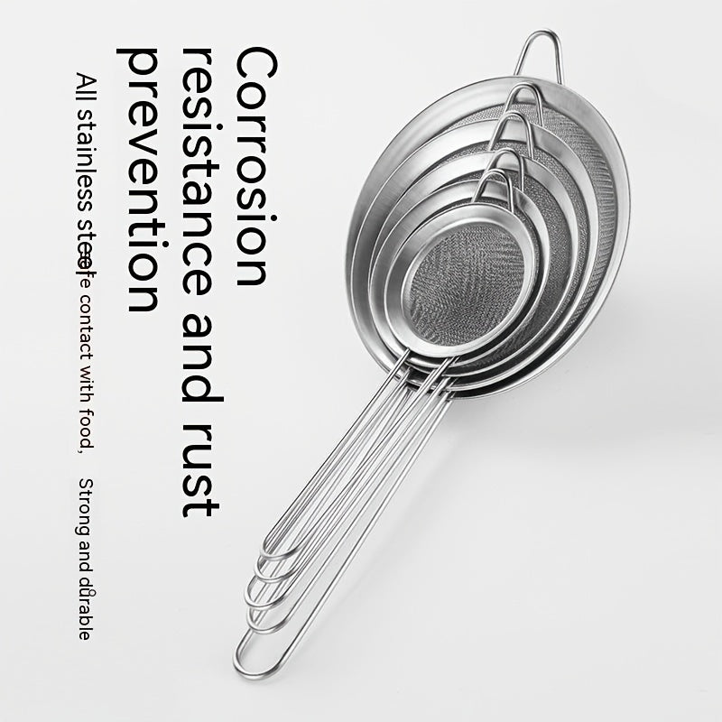 Stainless Steel Flour Sieve Colander Strainer Spoon