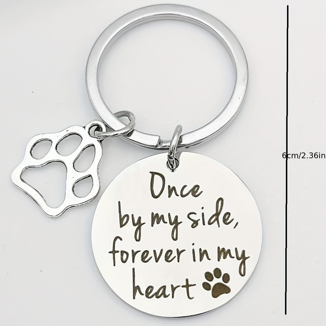 Pet Memorial Keychain Paw Prints Dog Cat Loss Gift