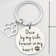 Pet Memorial Keychain Paw Prints Dog Cat Loss Gift