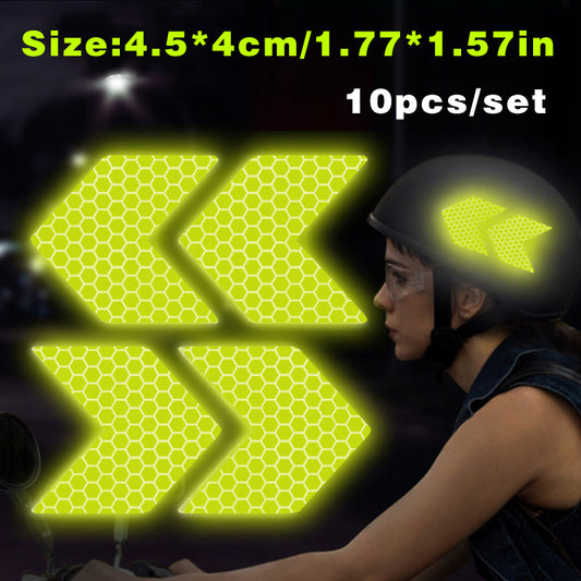 10pcs Arrow Reflective Sticker Set Bike Frame Car Motorcycle Bicycle Decal