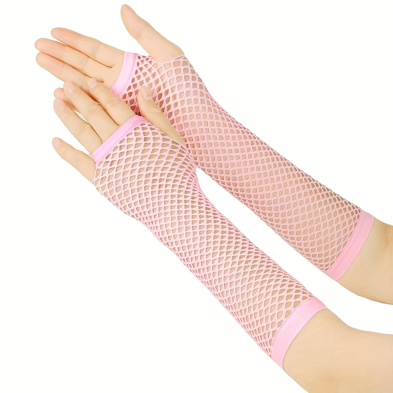 Y2K Candy Fishnet Gloves Bright Fingerless Gloves Elastic Decorative