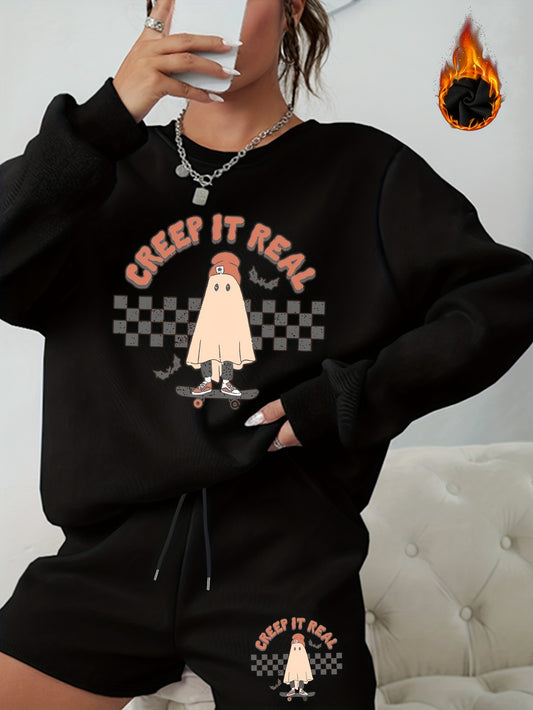  Halloween Casual Outfits Two Piece Set Women's Plus