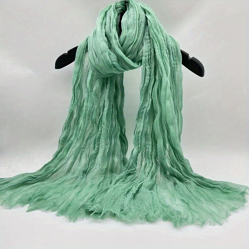 Boho Style Linen Twist Scarf for Outdoor Activity
