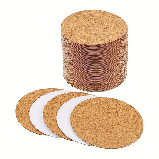 30pcs Self Adhesive Cork Mat Round Coaster Cork Back Panel for DIY Craft