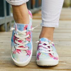 Women's Sunflower Canvas Shoes Lace Up Lightweight Walking Sneakers