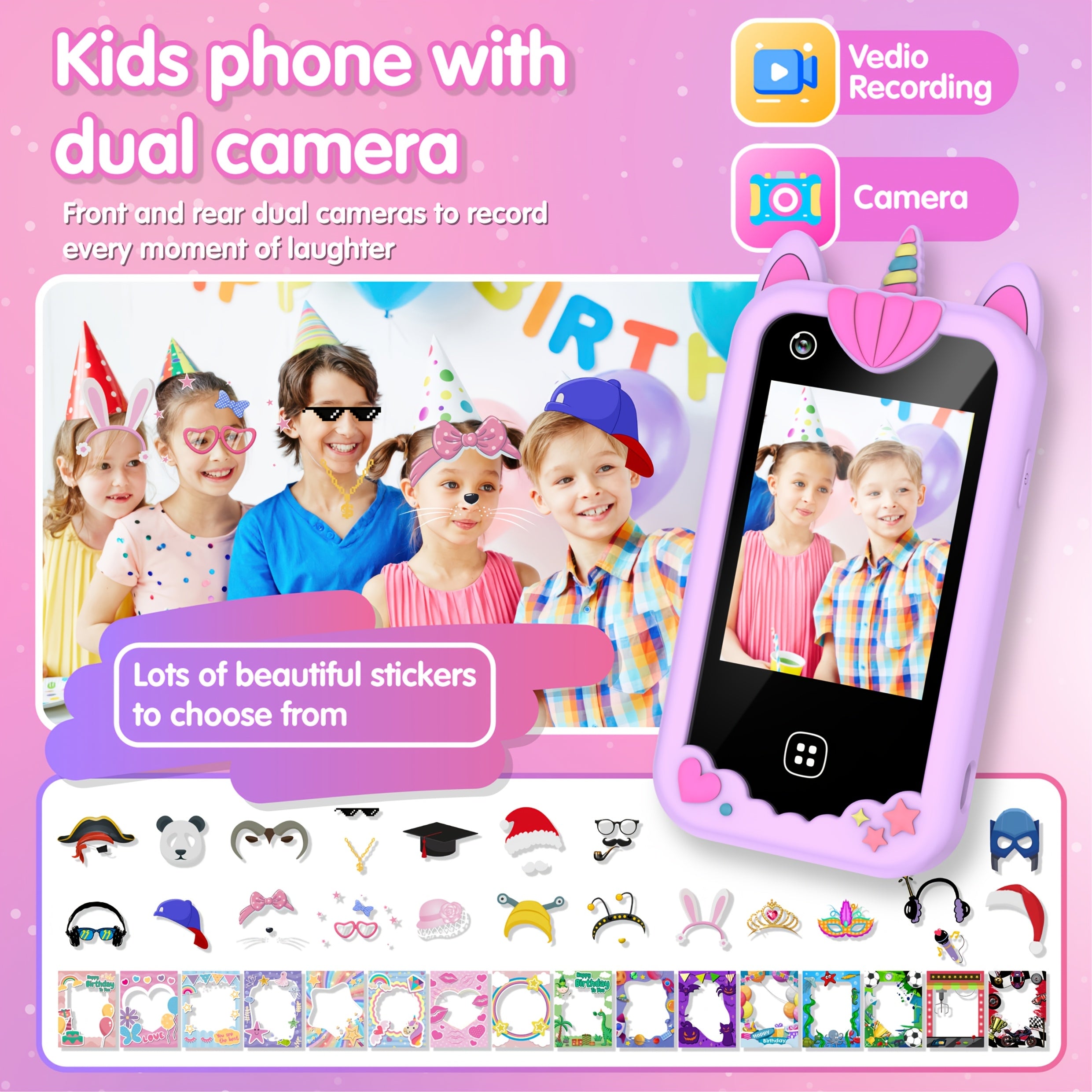 Educational Smartphone Toy with Dual Cameras Music Games Science Knowledge