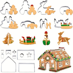 28pcs 3D Christmas Cookie Cutters Set - Xmas Stainless Steel