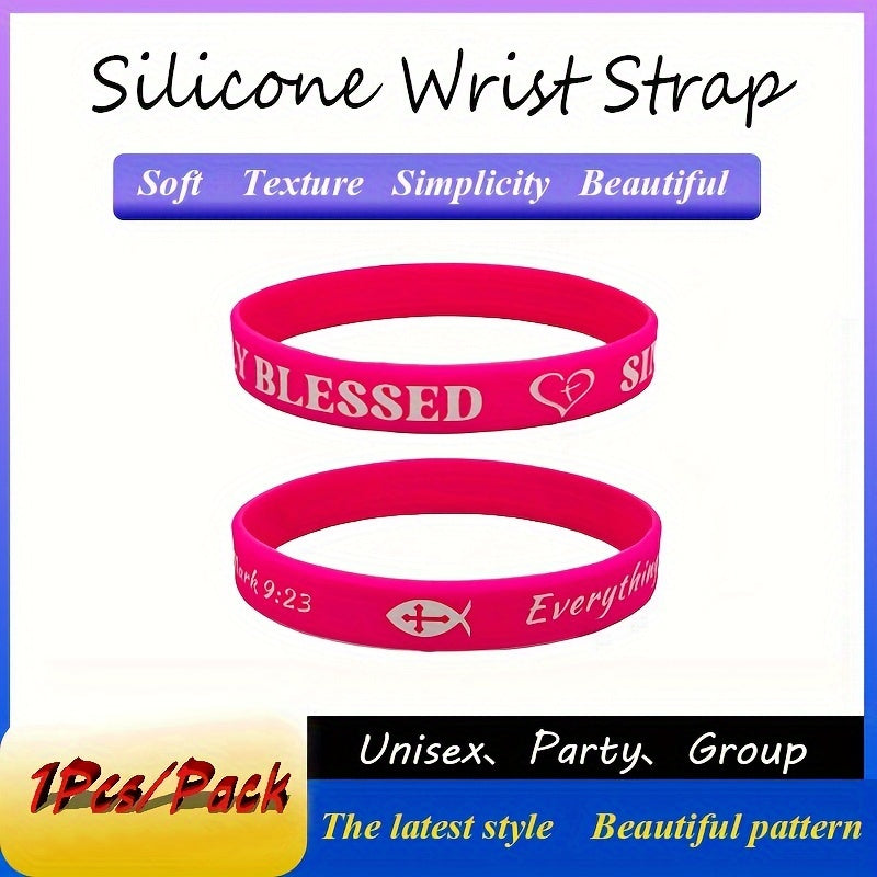 Colorful Blessing Slogan Silicone Bracelet Wrist Band