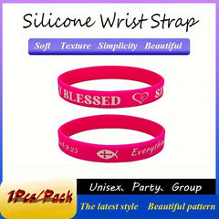 Colorful Blessing Slogan Silicone Bracelet Wrist Band
