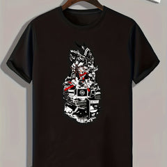 Skull And Computer Stuffs Print Men's Graphic T-shirt
