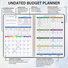 Budget Planner Notebook Undated 100gsm Paper