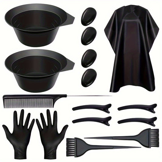 Hair Coloring Kit with Mixing Bowl and Salon Accessories