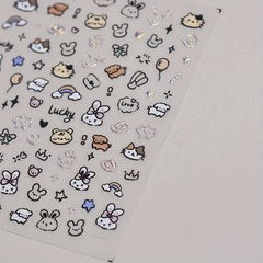Cartoon Adhesive Stickers Variety Pack for Laptop Desk Pen Decoration
