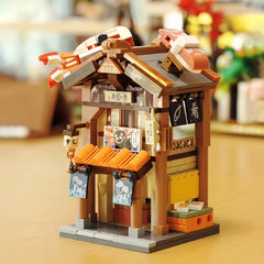 Street View Noodle Sushi Hot Spring Tea House Building Blocks Set