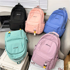 Large Capacity Preppy Backpack Nylon Lightweight School Campus Daypack