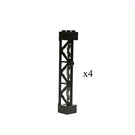 4pcs City Accessory Pillars High tech MOC Parts Support Stent Column