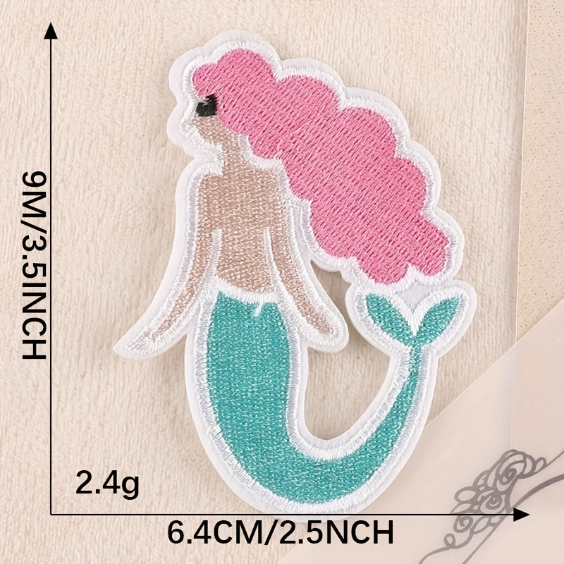 6pcs Mermaid Crown Hat Cloth Stickers DIY Decoration Accessories