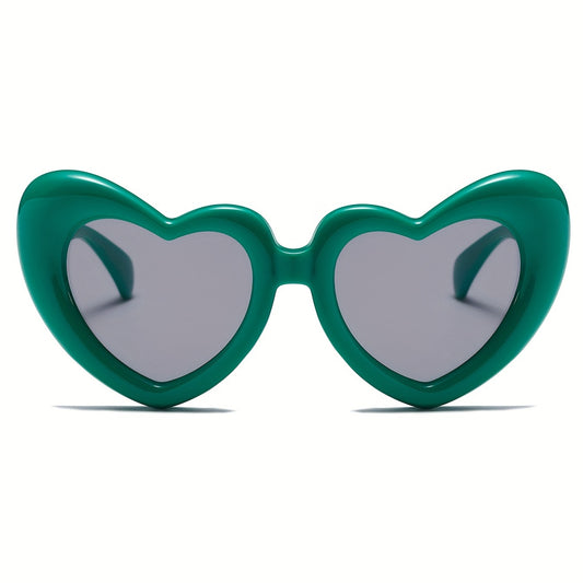Y2K Inflated Heart Sunglasses Retro Funny UV400 Sun Shades