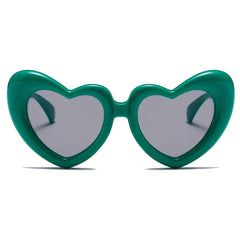 Y2K Inflated Heart Sunglasses Retro Funny UV400 Sun Shades