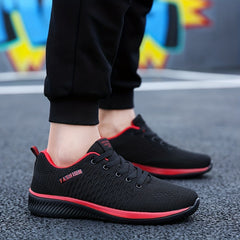 Men's Athletic Lace-up Sneakers Breathable Wear-resistant Shoes