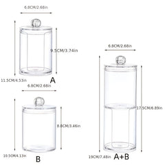 Clear Makeup Organizer with Swab Pad and Brush Holder