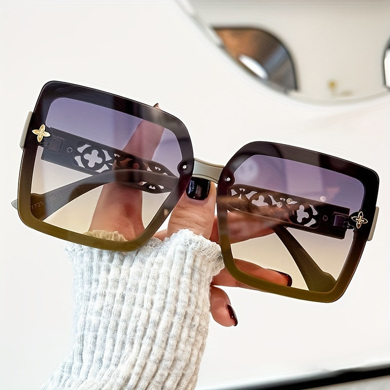 Square Sunglasses Hollow Flower Sun Shades Beach Vacation UV400