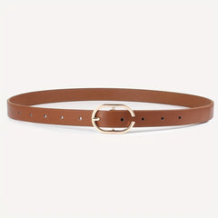 3pcs set Oval Pin Buckle PU Belt Casual Jeans Pants Belt For Women