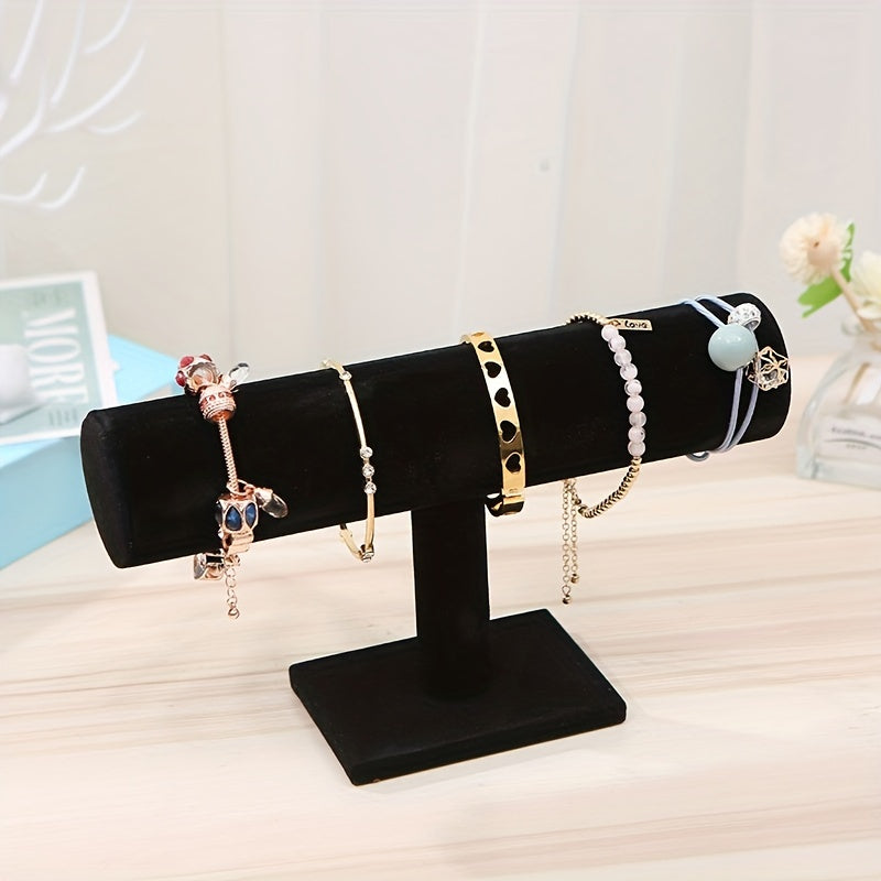 Microfiber Velvet Bracelet Display Stand T-shaped Single Layer Storage Rack