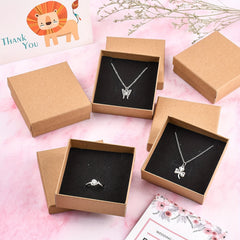 12pcs Cardboard Jewelry Boxes for Ring Tan Packaging Box