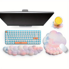 ISETTA 3PCS Cloud Keyboard Wrist Rest Set Ergonomic Memory Foam Palm Rest