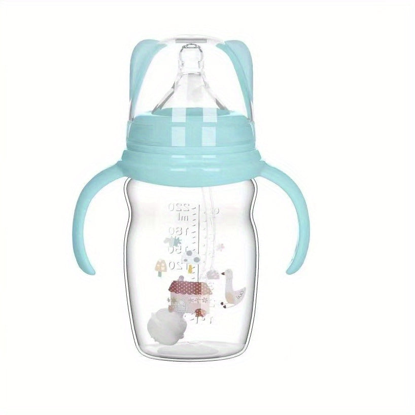 220ml 7.4oz Cartoon Baby Bottle Anti Colic Non Collapse Nipple
