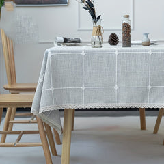Cotton Linen Rectangle Tablecloth for Family Gathering