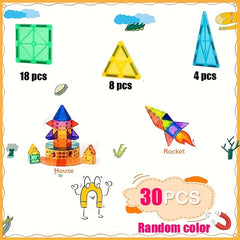 Magnetic Tile Building Blocks Transparent Magnetic Building Blocks