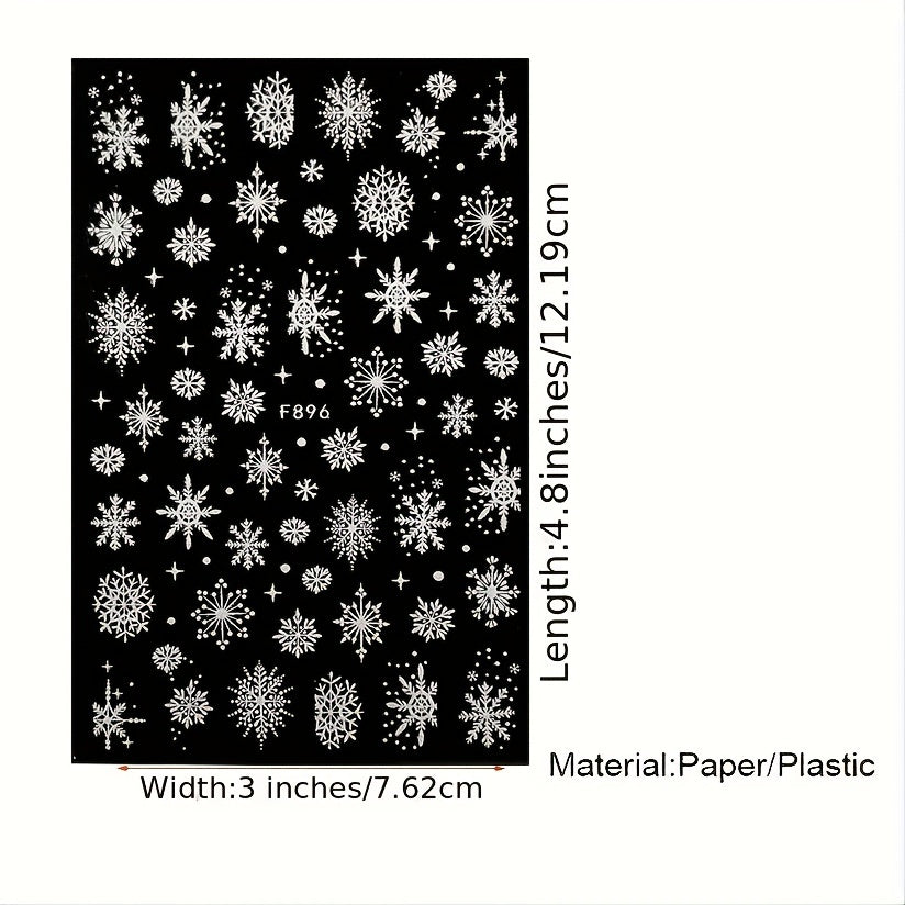 3D Christmas Nail Art Stickers Snowflake Nail Art Decals For DIY Or Nail Salons