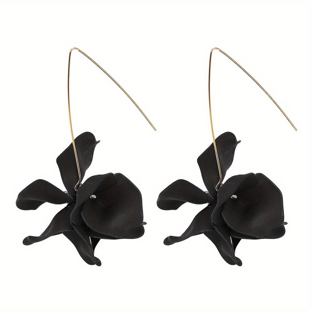 Exaggerated Flower Boho Dangle Earrings Resin Jewelry Female Gift