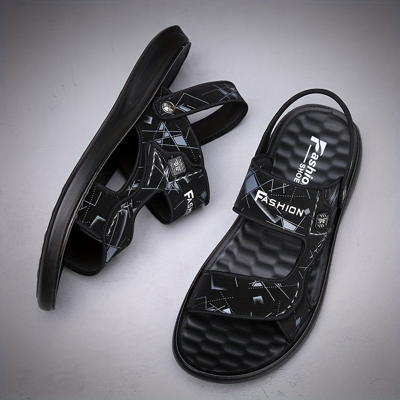 Men's Casual Slip On Slide Sandals with Hook & Loop Fastener