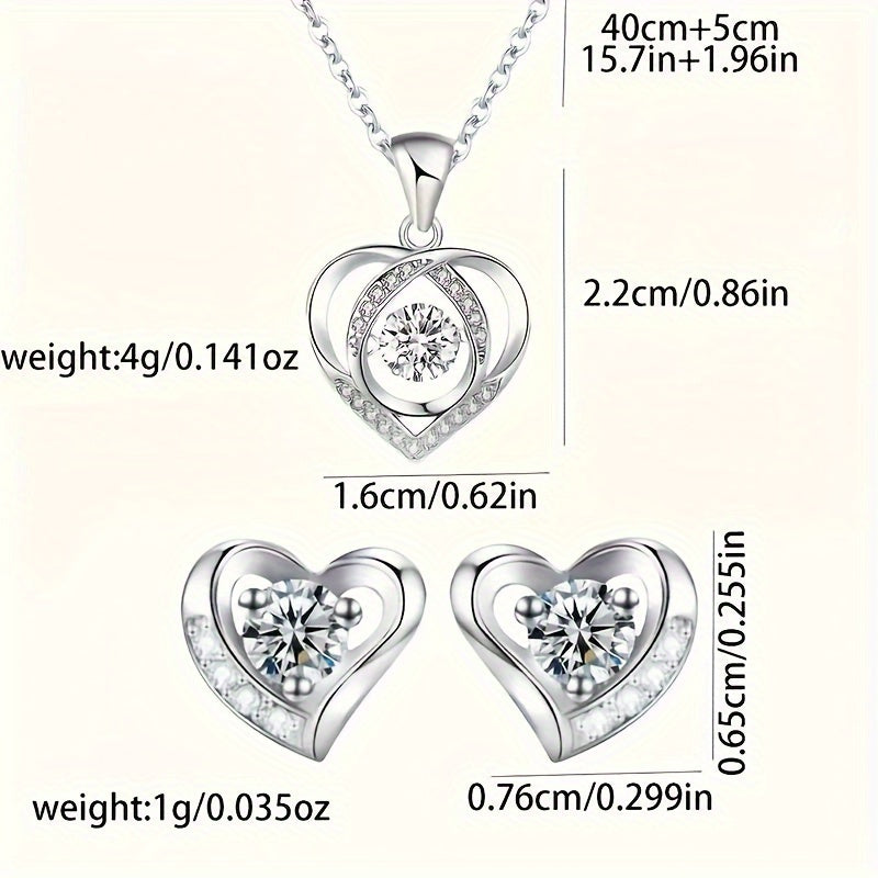 Rose Box Heart Pendant Set - Ideal Gift for Anniversaries, Birthdays