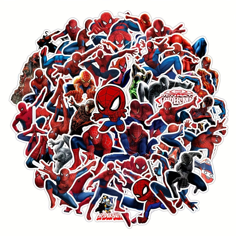 50pcs Spider Man Stickers Self Adhesive Waterproof DIY Decoration