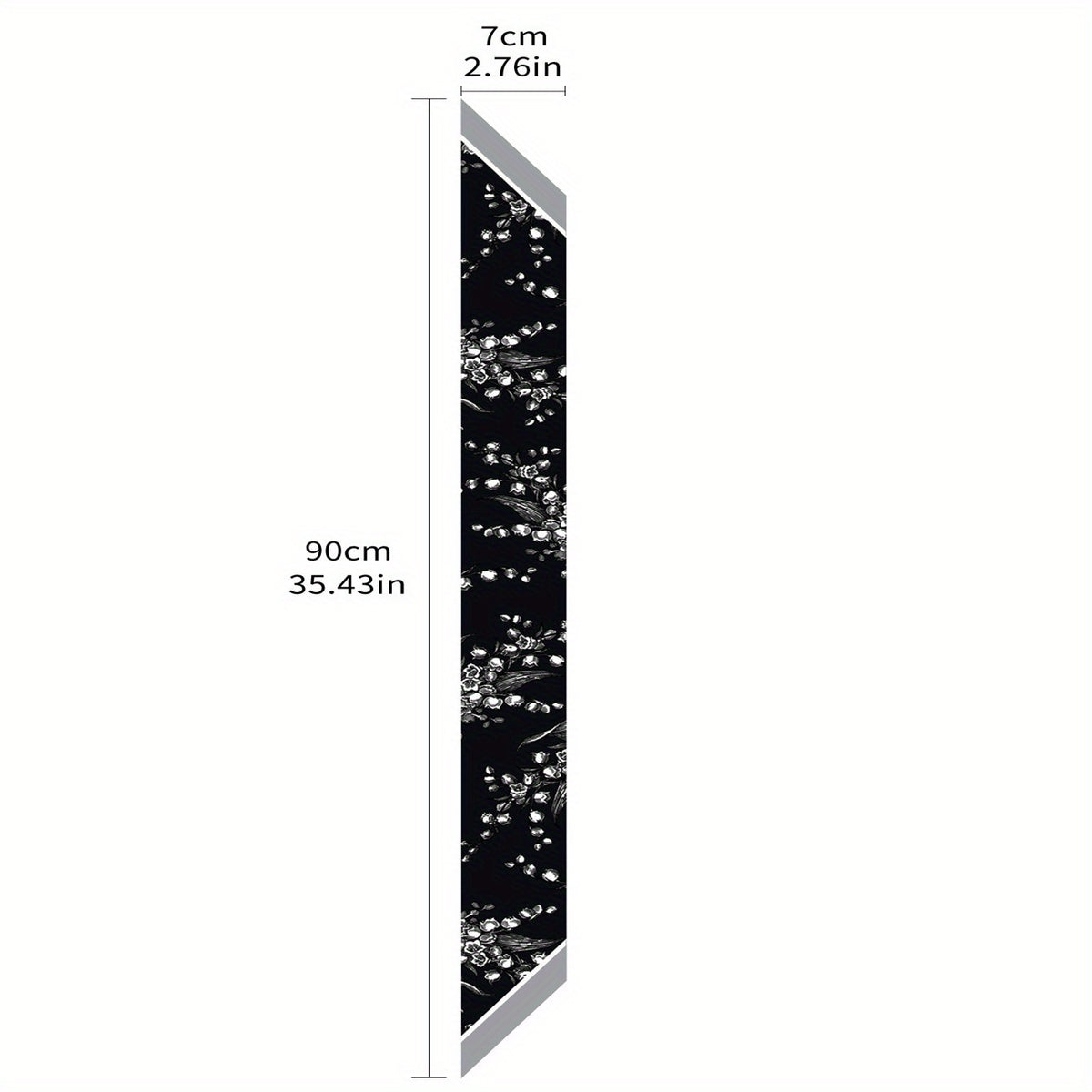Flower Print Skinny Scarf Vintage Block Neckerchief Classic Hair Ribbon