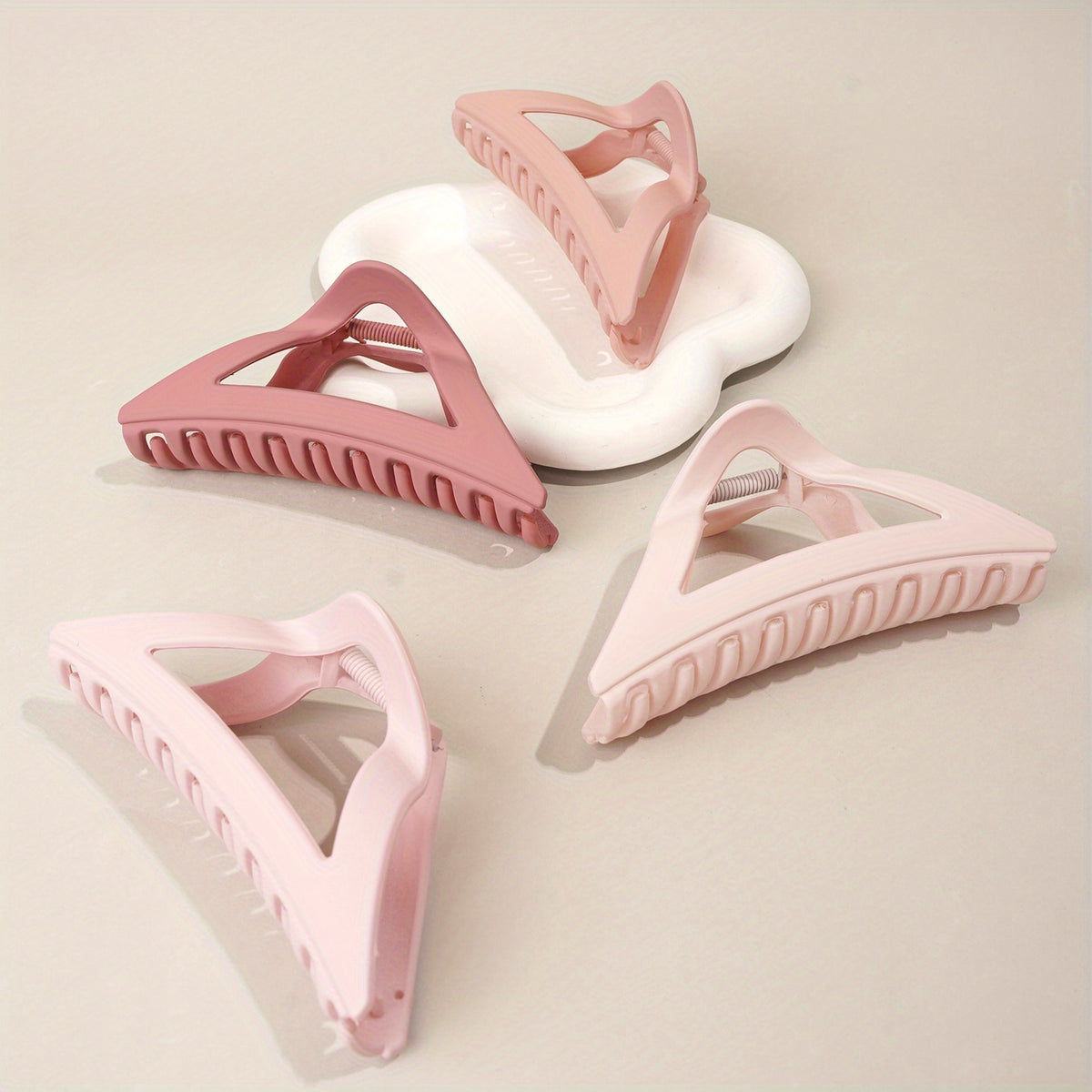 Matte Solid Triangle Hair Claw Set for Hair Styling