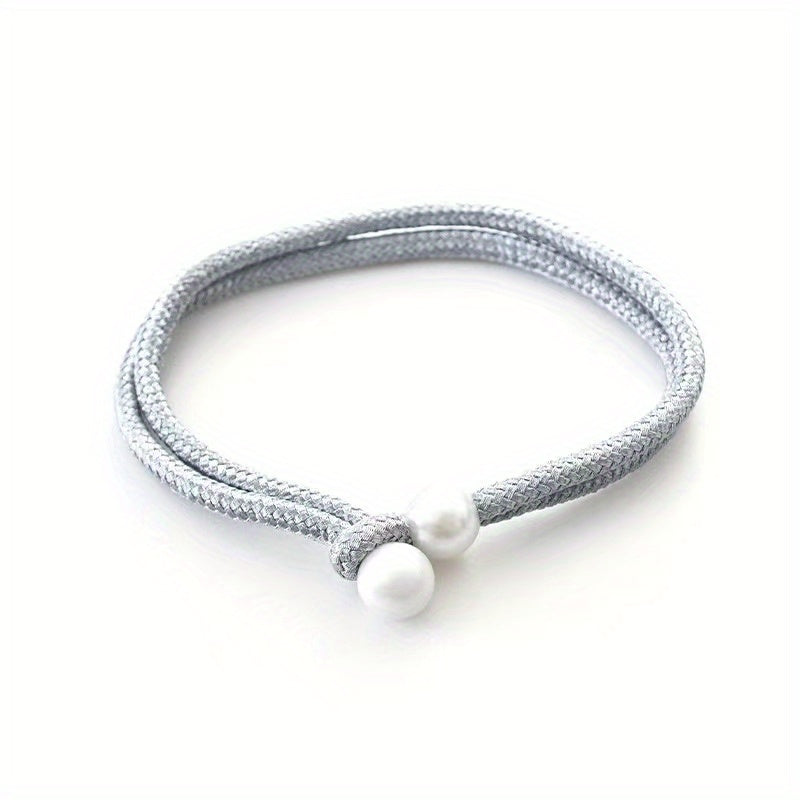 2pcs Faux Pearl Curtain Ties Curtain Rope Adjustable Curtain Fixings Tiebacks
