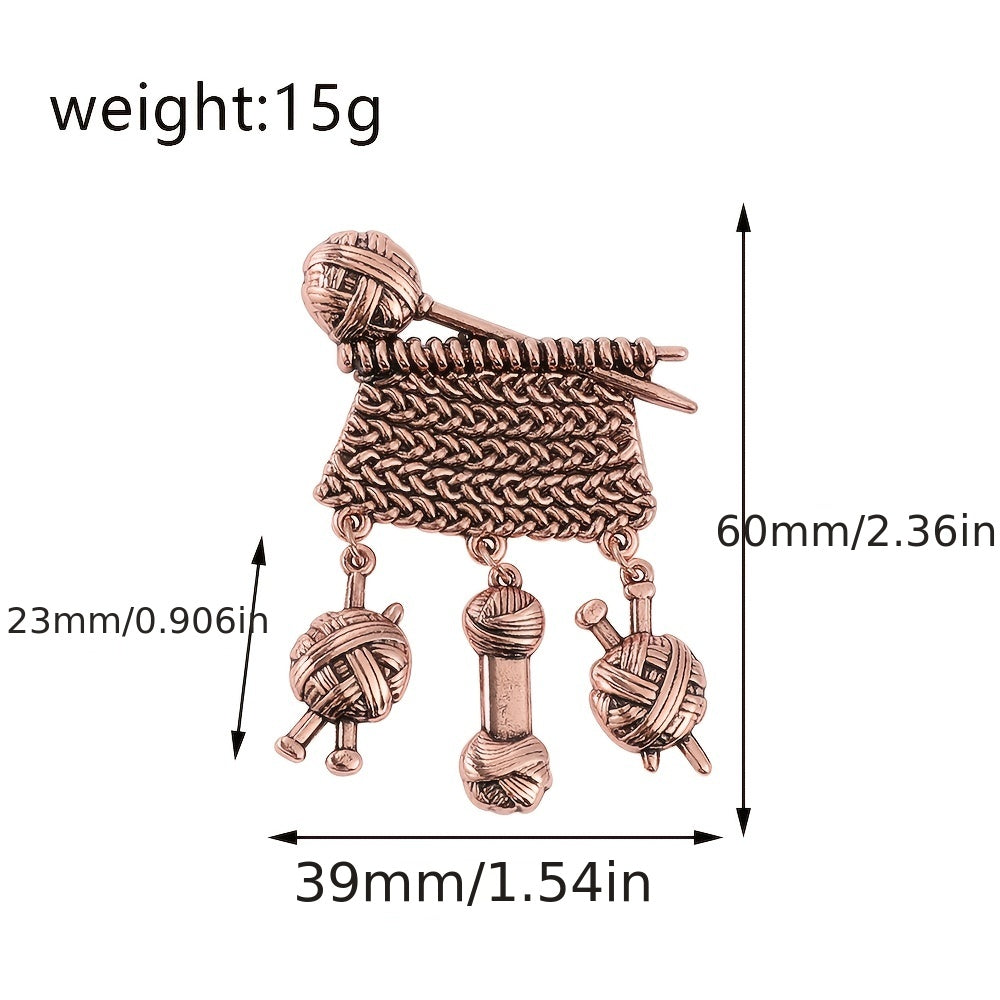 Retro Brooch Knitted Sweater Polished Yarn Ball Pendant Clothing Corsage