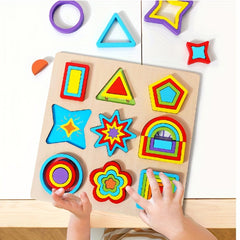 Montessori Wooden Puzzle Shape Cognition Matching Baby Toy