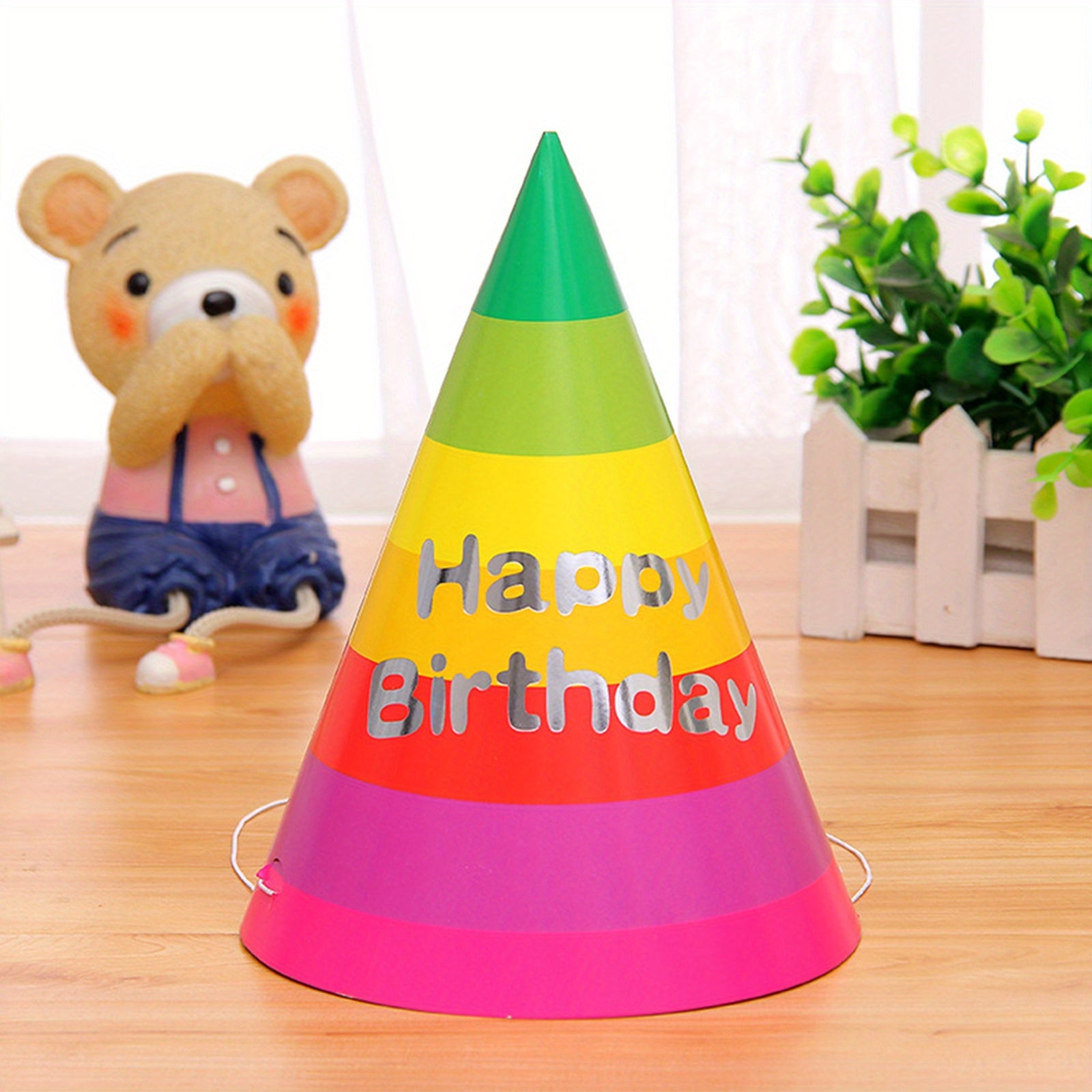 10pcs Rainbow Birthday Hats Colorful Party Decorations Small Gift