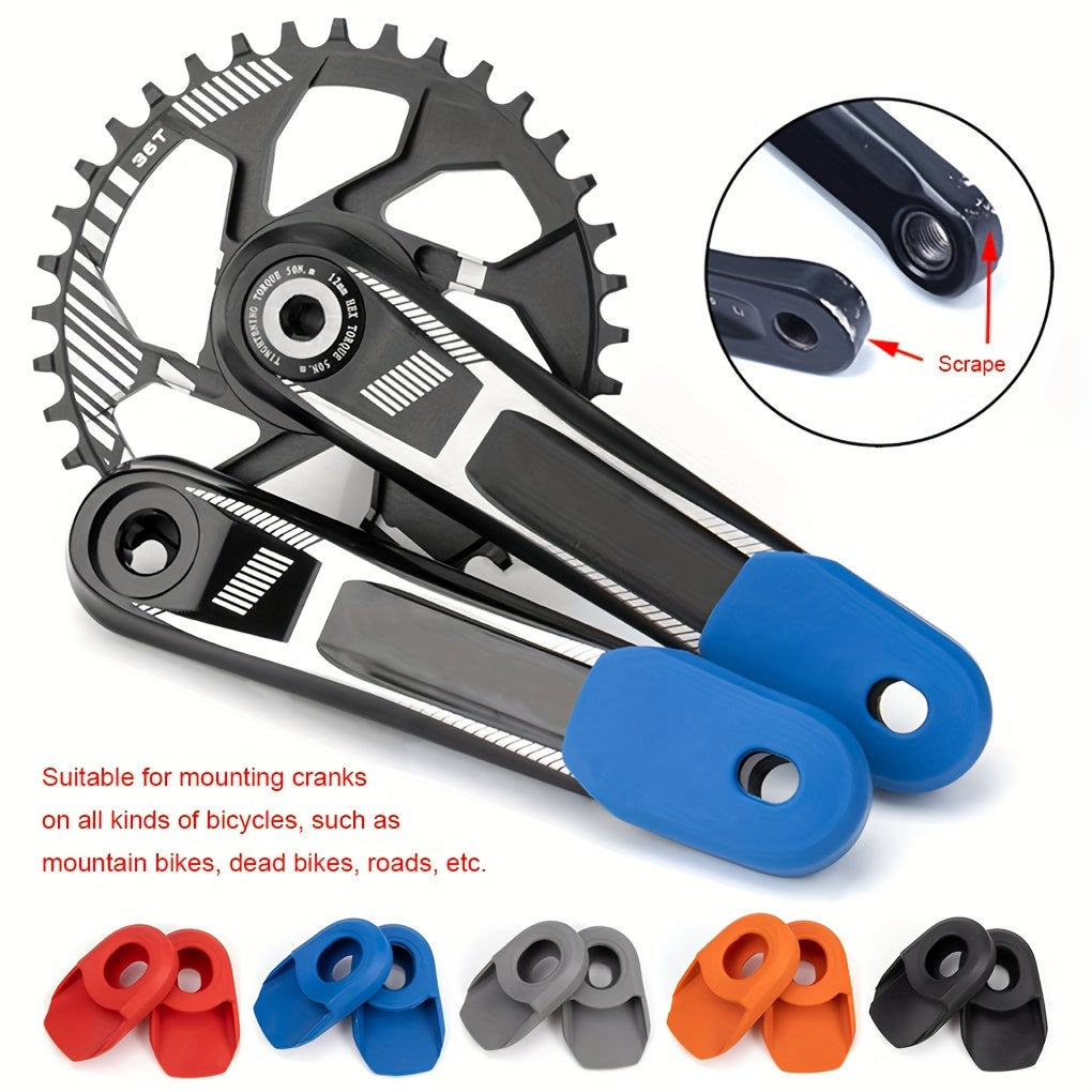 2 Pack Bike Crank Arm Protector - Silicone Cover